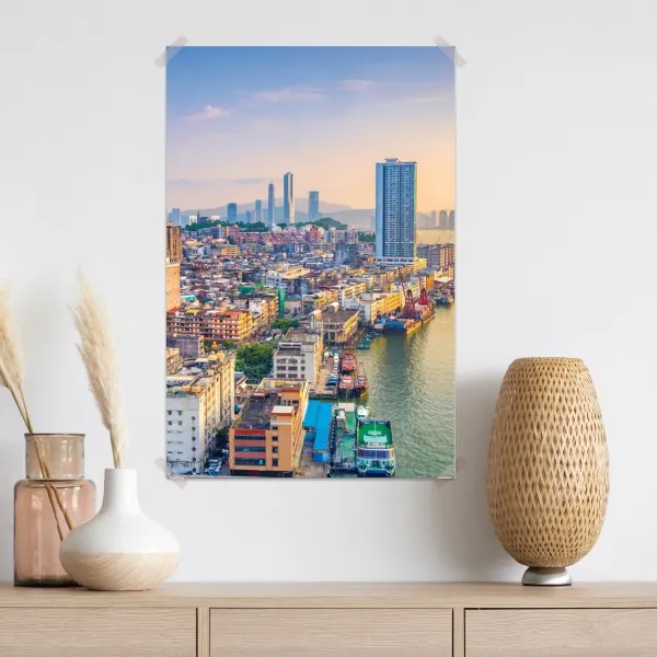 Poster Macau skyline bei sonnenuntergang – Wallnifity® Poster Macau skyline bei sonnenuntergang – Wallnifity®