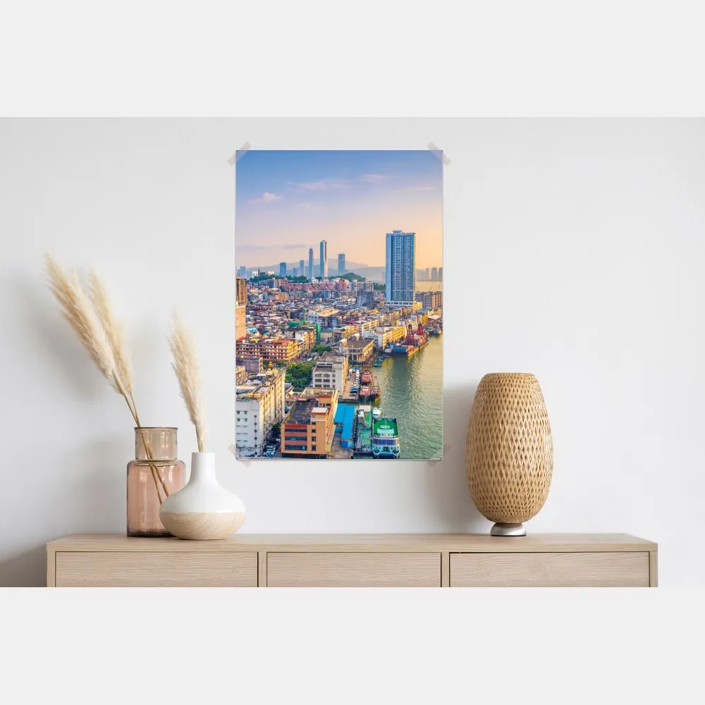 Poster Macau skyline bei sonnenuntergang – Wallnifity® Poster Macau skyline bei sonnenuntergang – Wallnifity®