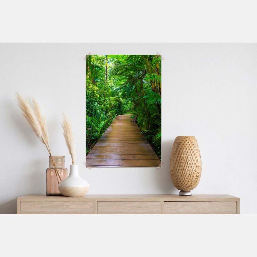 Poster mangrovensteg durch üppigen grünen dschungel – Wallnifity® Poster mangrovensteg durch üppigen grünen dschungel – Wallnifity®