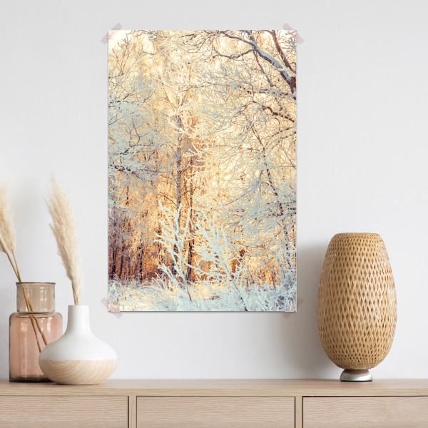 Poster wintersonne im verschneiten wald – Wallnifity® Poster wintersonne im verschneiten wald – Wallnifity®