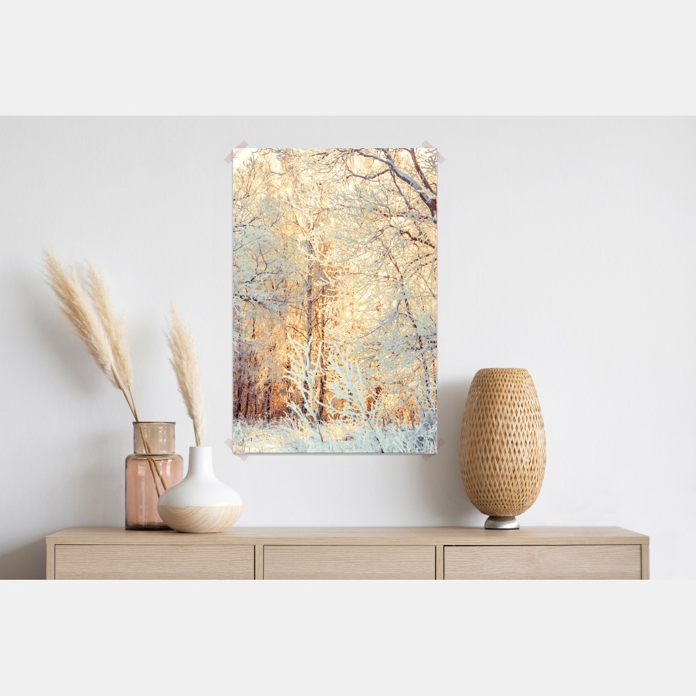 Poster wintersonne im verschneiten wald – Wallnifity® Poster wintersonne im verschneiten wald – Wallnifity®