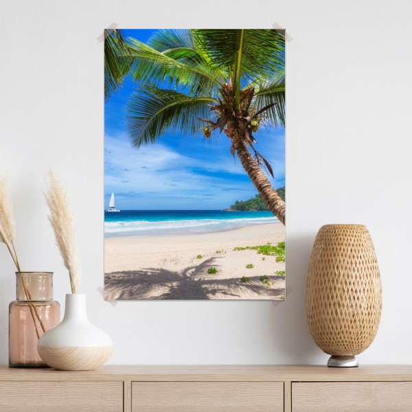 Poster tropischer strand mit palme – Wallnifity® Poster tropischer strand mit palme – Wallnifity®