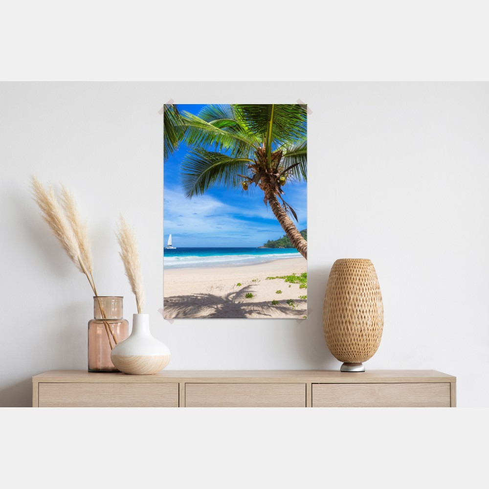 Poster tropischer strand mit palme – Wallnifity® Poster tropischer strand mit palme – Wallnifity®
