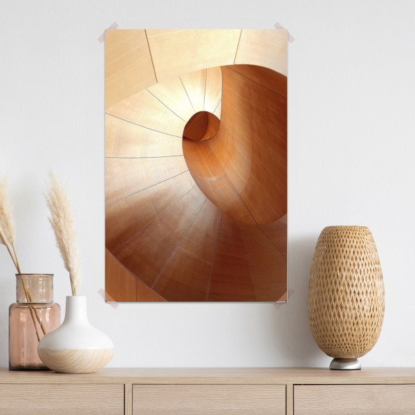 Poster warme holzspirale – Wallnifity® Poster warme holzspirale – Wallnifity®