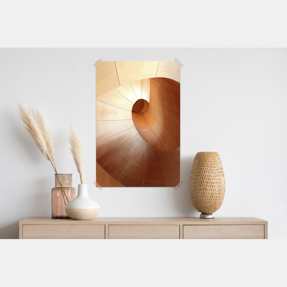 Poster warme holzspirale – Wallnifity® Poster warme holzspirale – Wallnifity®