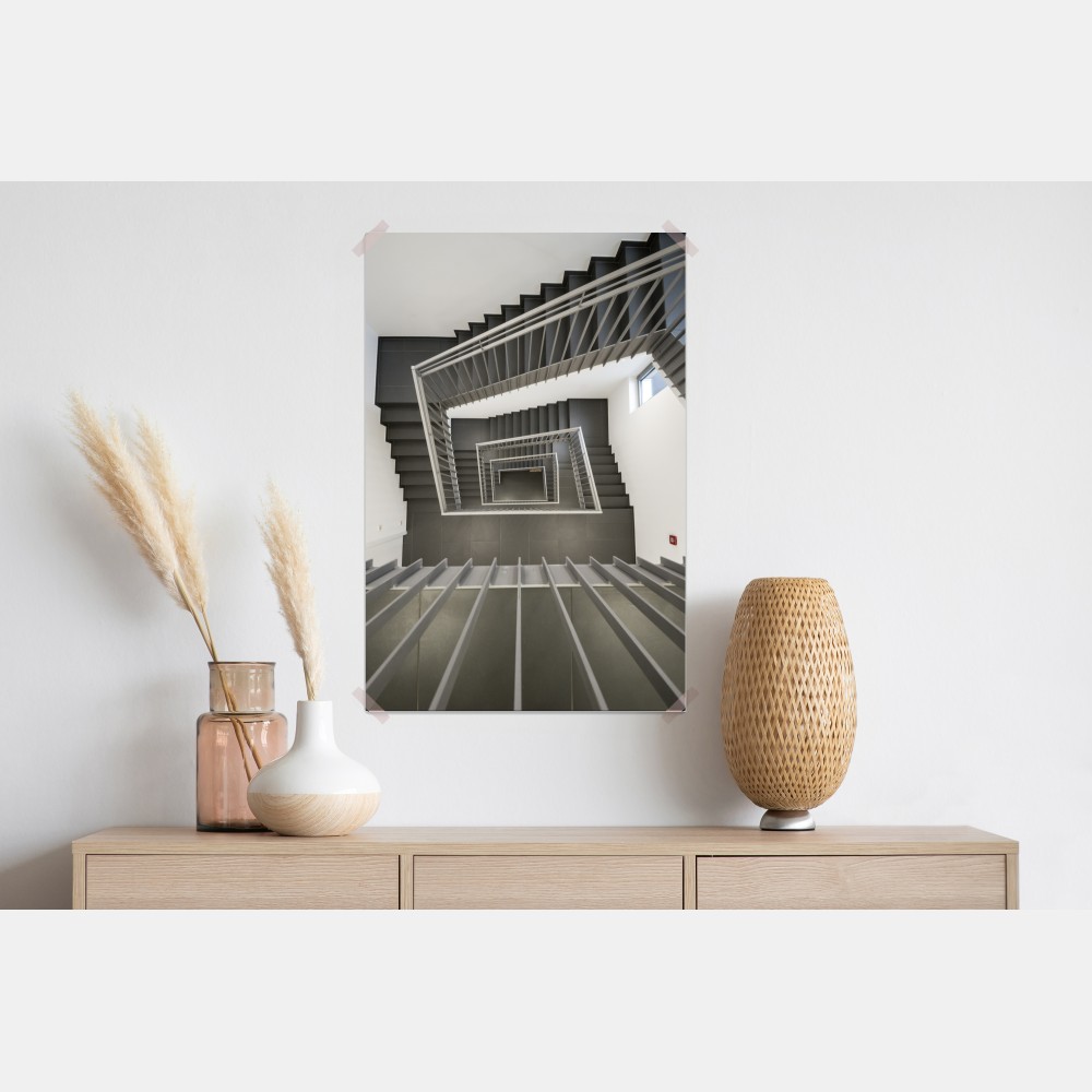 Poster geometrisches treppenhaus in perspektive – Wallnifity® Poster geometrisches treppenhaus in perspektive – Wallnifity®