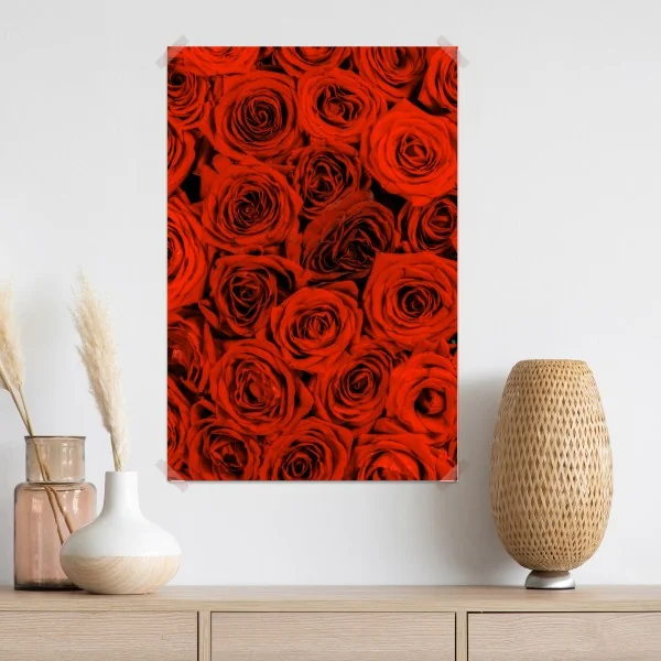 Poster prächtiger strauß roter rosen – Wallnifity®