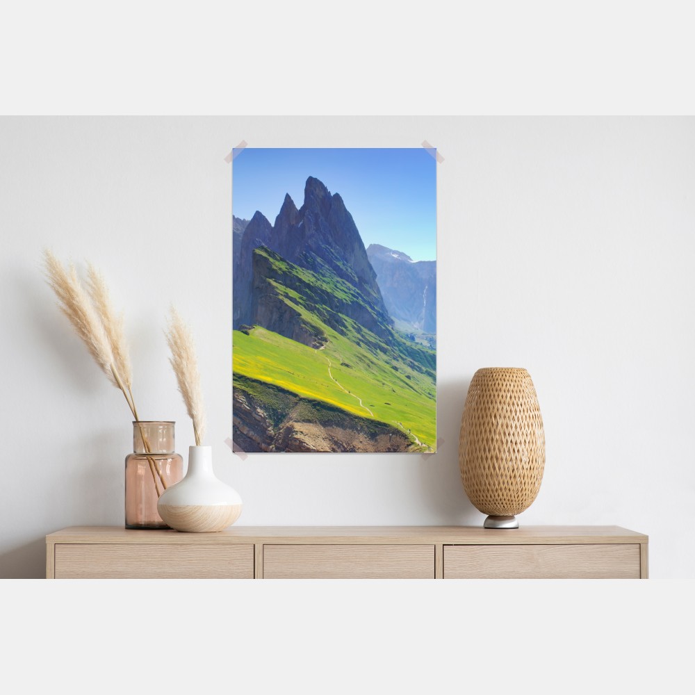 Poster majestätische Seceda in den Dolomiten – Wallnifity® Poster majestätische Seceda in den Dolomiten – Wallnifity®