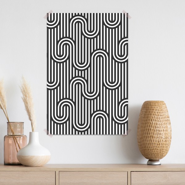 Poster schwarz-weiß geometrisches optisches muster – Wallnifity® Poster schwarz-weiß geometrisches optisches muster – Wallnifity®