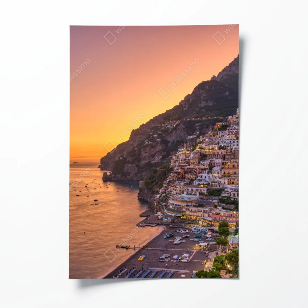 Poster sonnenuntergang über Positano, Amalfiküste – Wallnifity® Poster sonnenuntergang über Positano, Amalfiküste – Wallnifity®