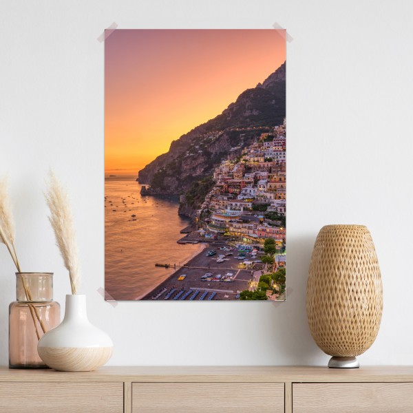 Poster sonnenuntergang über Positano, Amalfiküste – Wallnifity® Poster sonnenuntergang über Positano, Amalfiküste – Wallnifity®