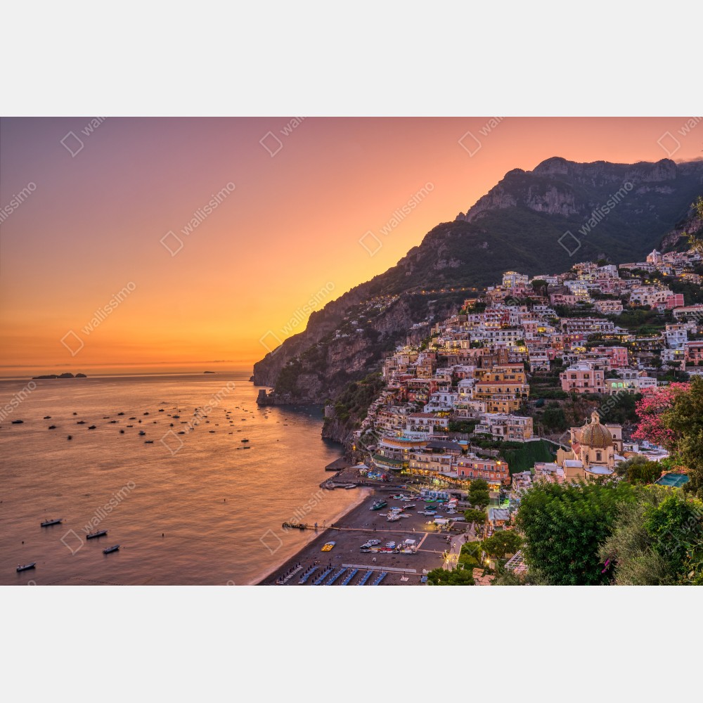 Poster sonnenuntergang über Positano, Amalfiküste – Wallnifity® Poster sonnenuntergang über Positano, Amalfiküste – Wallnifity®