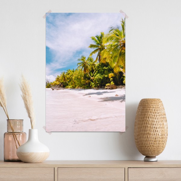 Poster tropischer strandidyll mit palmen – Wallnifity® Poster tropischer strandidyll mit palmen – Wallnifity®