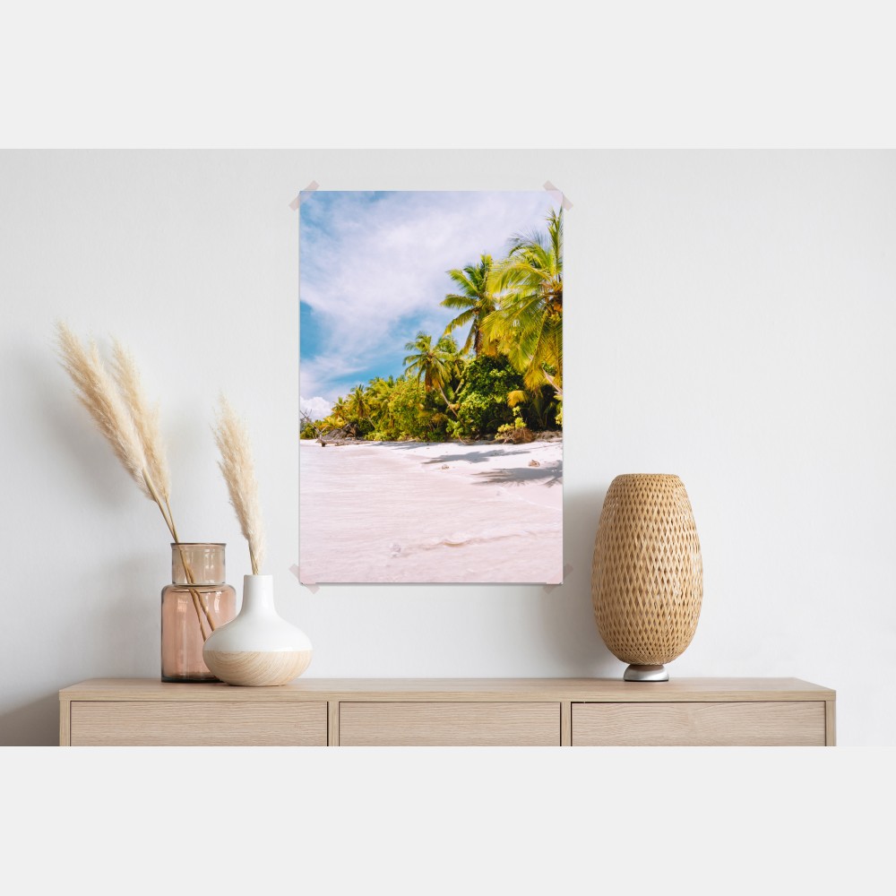 Poster tropischer strandidyll mit palmen – Wallnifity® Poster tropischer strandidyll mit palmen – Wallnifity®