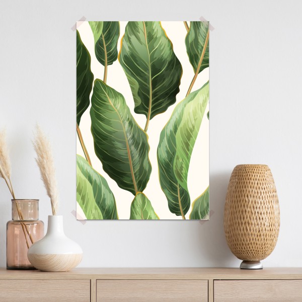 Poster tropisches bananenblattmuster – Wallnifity® Poster tropisches bananenblattmuster – Wallnifity®