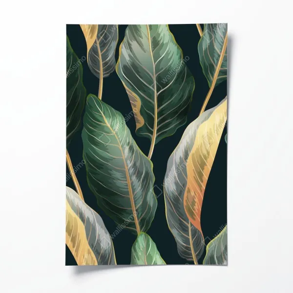 Poster sonnenuntergang am strand von Mahe, Seychellen – Wallnifity®