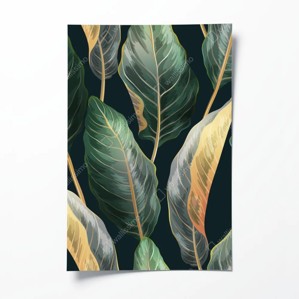 Poster vintage tropisches blättermuster – Wallnifity® Poster vintage tropisches blättermuster – Wallnifity®
