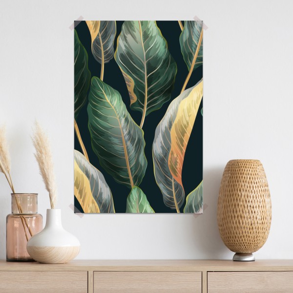 Poster vintage tropisches blättermuster – Wallnifity® Poster vintage tropisches blättermuster – Wallnifity®