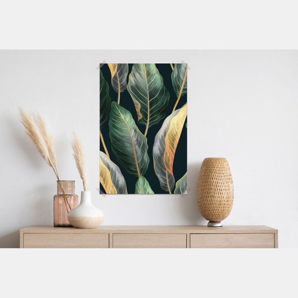 Poster vintage tropisches blättermuster – Wallnifity® Poster vintage tropisches blättermuster – Wallnifity®