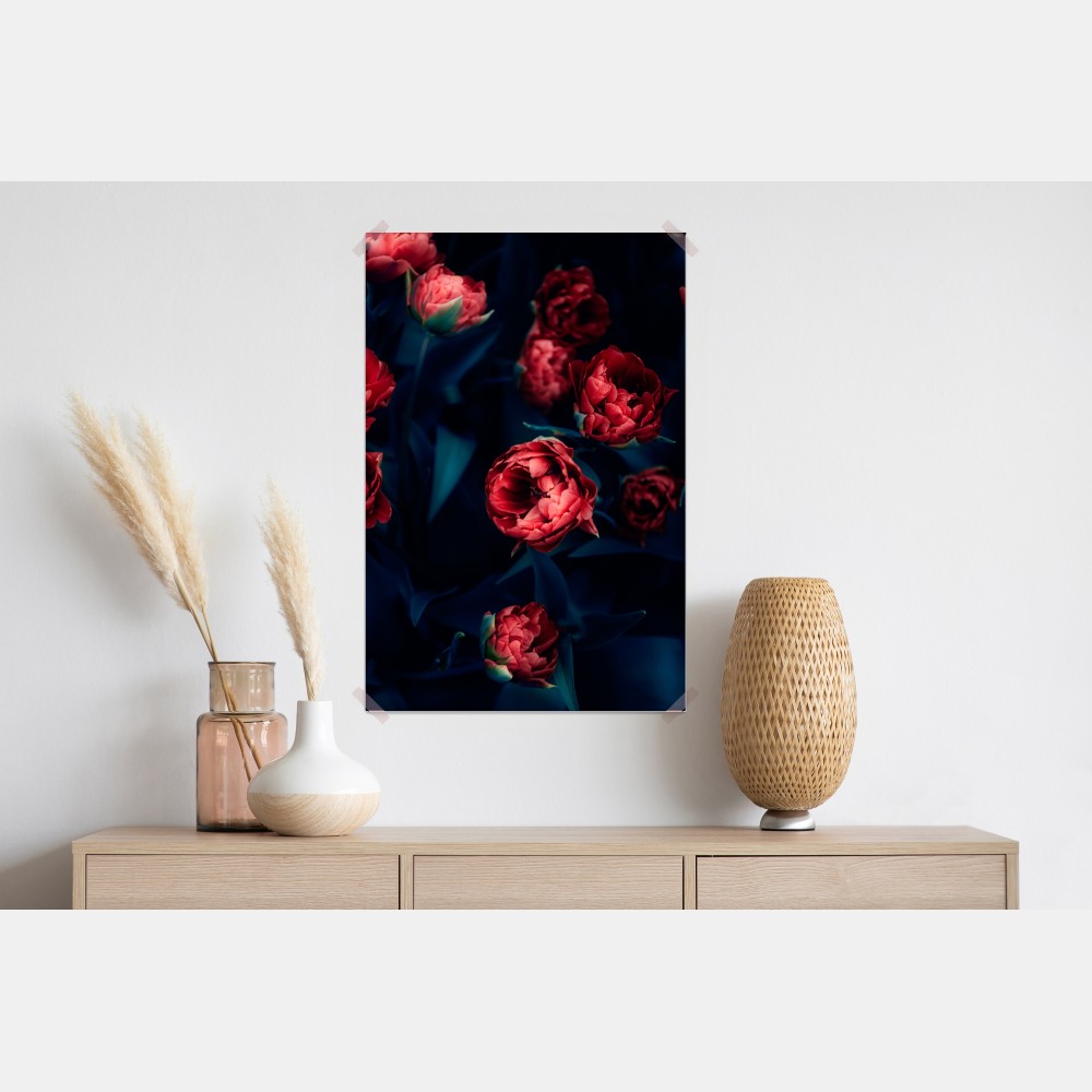 Poster dunkler roter tulpenstrauß – Wallnifity® Poster dunkler roter tulpenstrauß – Wallnifity®