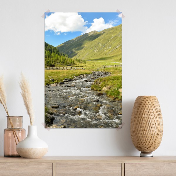 Poster alpenbach im sonnigen tal – Wallnifity® Poster alpenbach im sonnigen tal – Wallnifity®