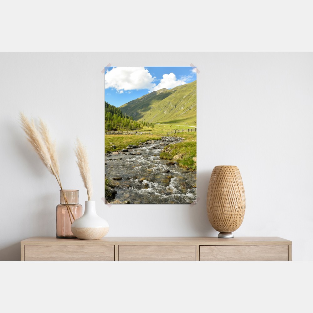 Poster alpenbach im sonnigen tal – Wallnifity® Poster alpenbach im sonnigen tal – Wallnifity®