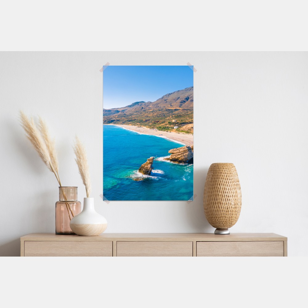 Poster türkisfarbenes küstenpanorama – Wallnifity® Poster türkisfarbenes küstenpanorama – Wallnifity®