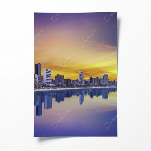 Poster panorama von Boston bei sonnenuntergang mit Zakim und Tobin brücken – Wallnifity®
