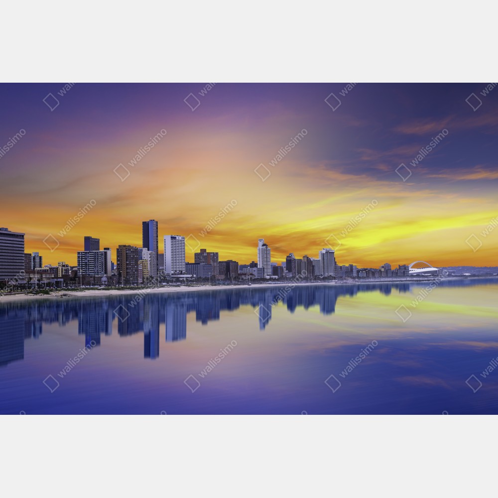 Poster Durban dämmerung skyline am strand – Wallnifity®