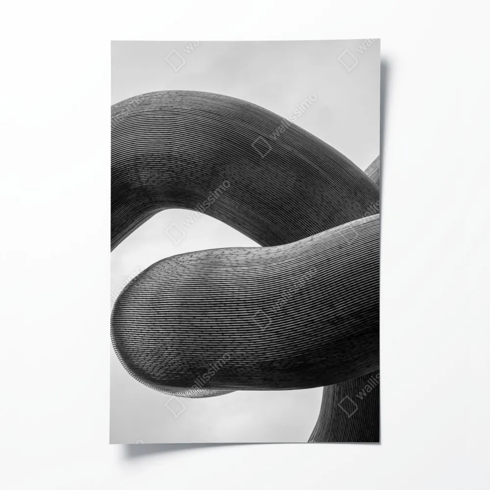 Poster gekrümmte formen abstrakte skulptur in grau – Wallnifity® Poster gekrümmte formen abstrakte skulptur in grau – Wallnifity®
