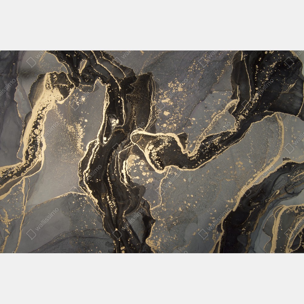 Poster luxuriöser schwarz-goldener marmor abstrakt – Wallnifity® Poster luxuriöser schwarz-goldener marmor abstrakt – Wallnifity®