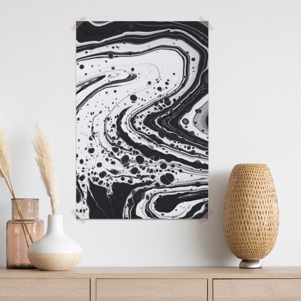 Poster schwarz-weißes marmormuster – Wallnifity® Poster schwarz-weißes marmormuster – Wallnifity®