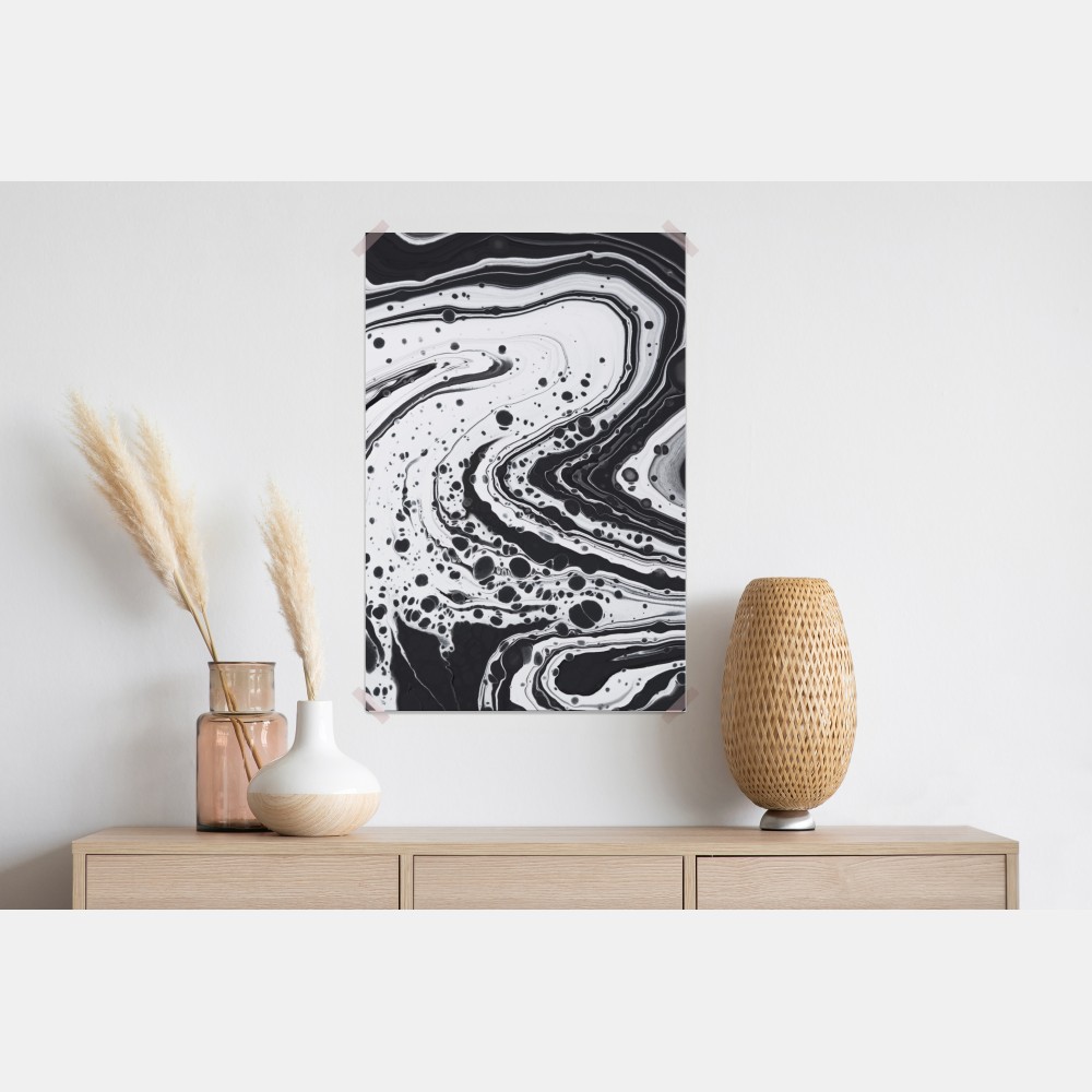 Poster schwarz-weißes marmormuster – Wallnifity® Poster schwarz-weißes marmormuster – Wallnifity®