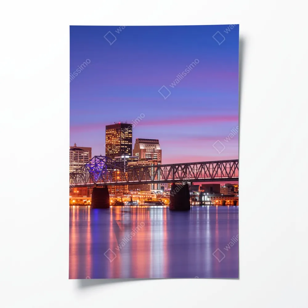 Poster Louisville skyline bei dämmerung – Wallnifity® Poster Louisville skyline bei dämmerung – Wallnifity®