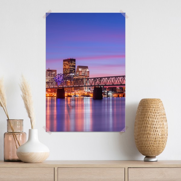 Poster Louisville skyline bei dämmerung – Wallnifity® Poster Louisville skyline bei dämmerung – Wallnifity®