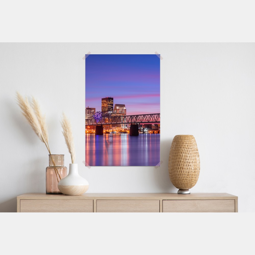 Poster Louisville skyline bei dämmerung – Wallnifity® Poster Louisville skyline bei dämmerung – Wallnifity®