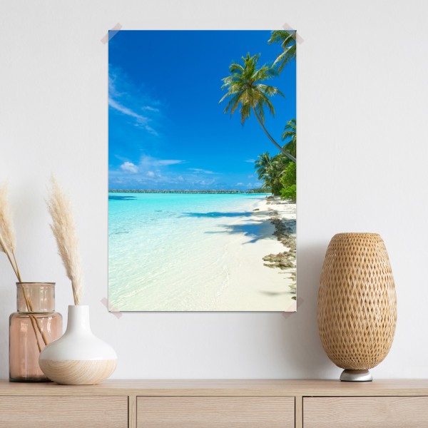 Poster tropischer strand auf den Malediven – Wallnifity® Poster tropischer strand auf den Malediven – Wallnifity®
