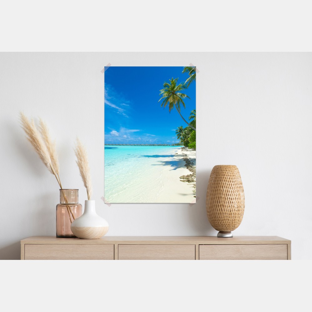 Poster tropischer strand auf den Malediven – Wallnifity® Poster tropischer strand auf den Malediven – Wallnifity®