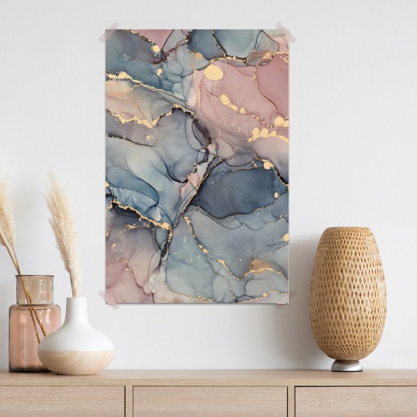 Poster zarte pastell-flüssigmarmor mit goldadern – Wallnifity® Poster zarte pastell-flüssigmarmor mit goldadern – Wallnifity®