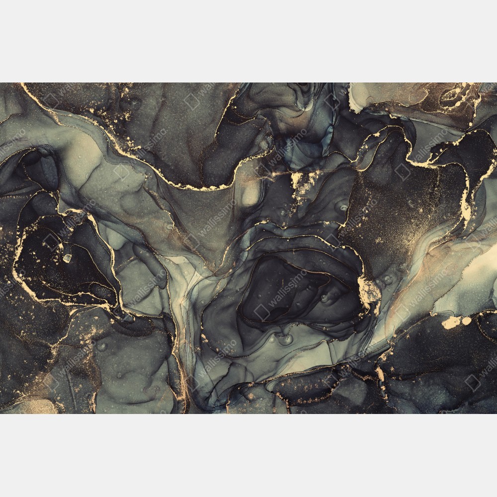 Poster luxuriöse abstrakte alkoholtinten-kunst mit goldenen adern – Wallnifity® Poster luxuriöse abstrakte alkoholtinten-kunst mit goldenen adern – Wallnifity®