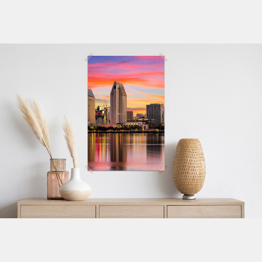Poster San Diego skyline bei sonnenuntergang – Wallnifity®