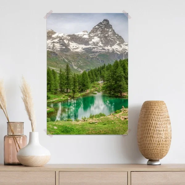 Poster blauer see bei Cervinia – Wallnifity® Poster blauer see bei Cervinia – Wallnifity®