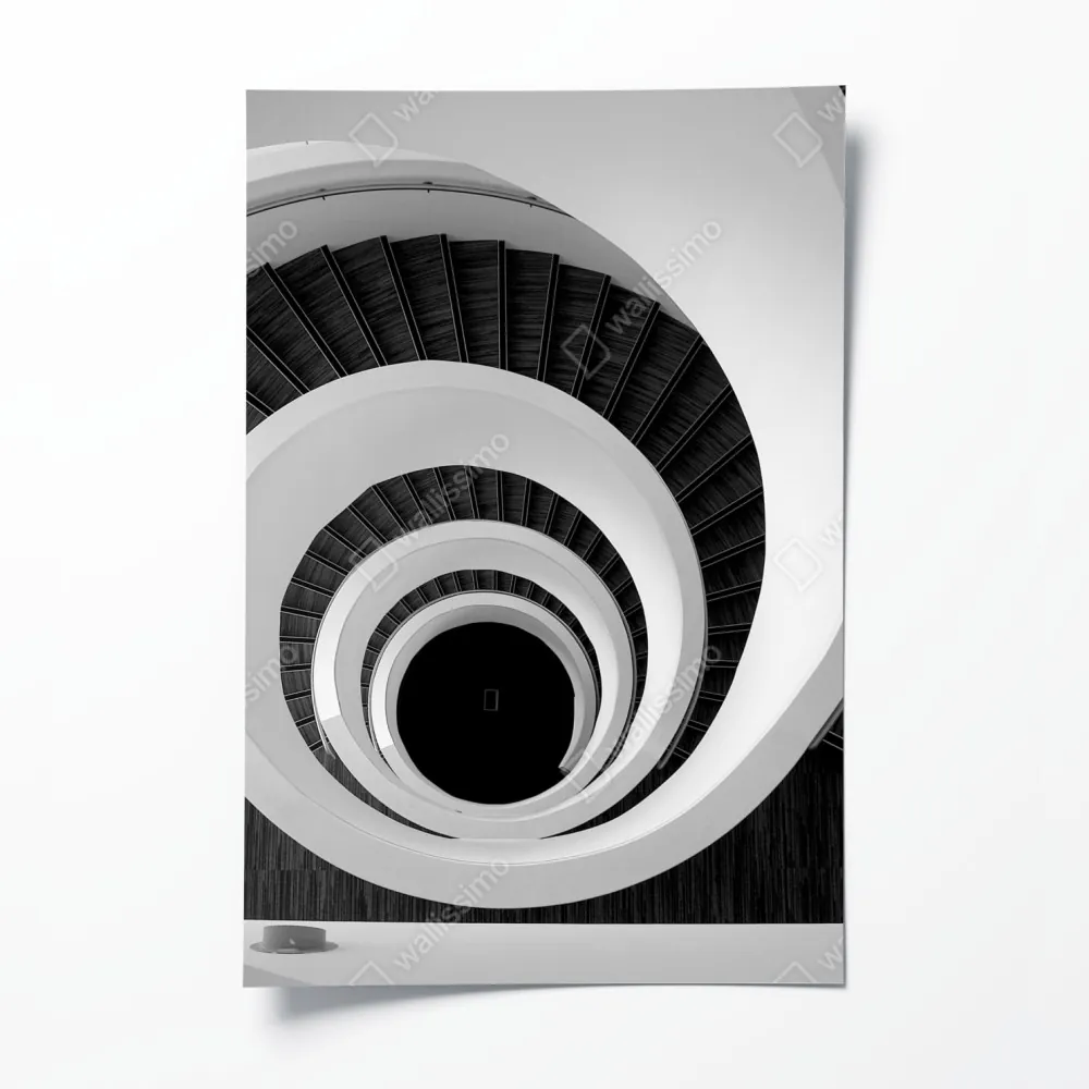 Poster spiraltreppe in monochrom – Wallnifity® Poster spiraltreppe in monochrom – Wallnifity®