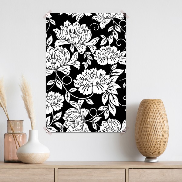 Poster monochromes blumenmuster – Wallnifity® Poster monochromes blumenmuster – Wallnifity®