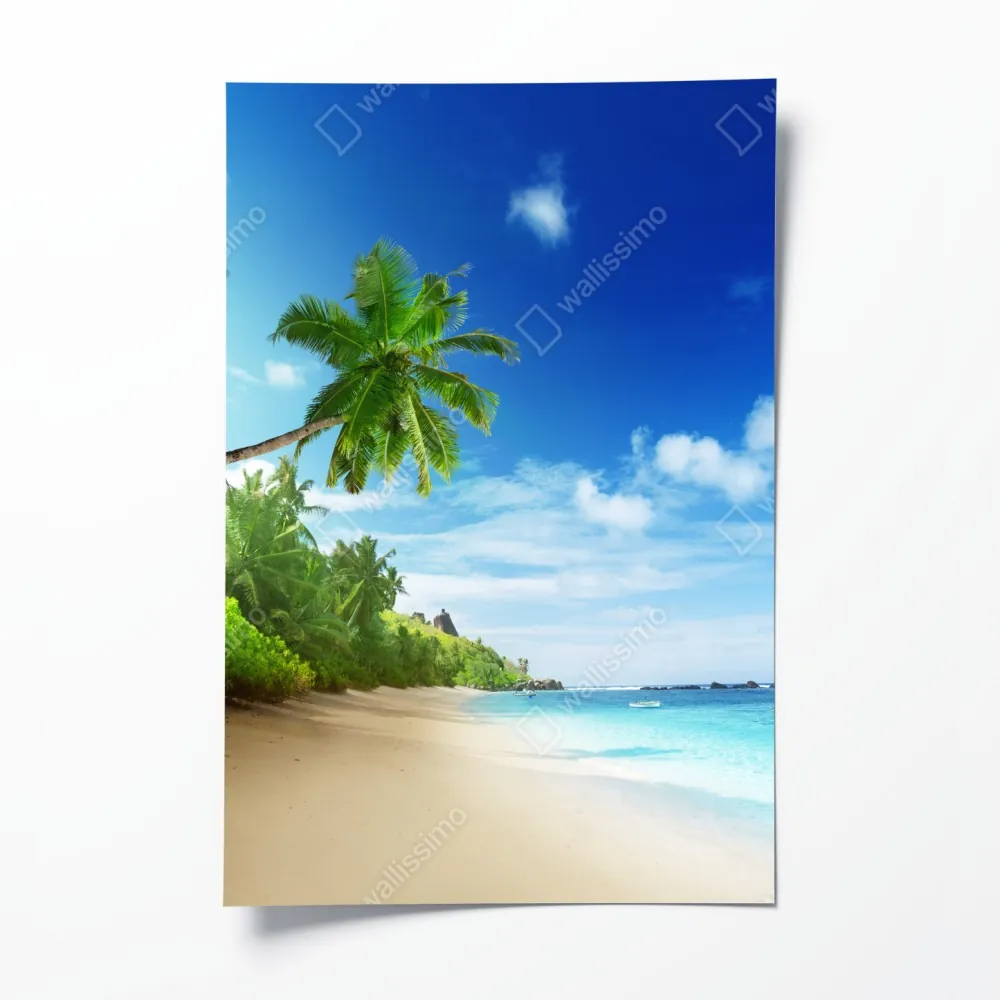 Poster sonnenuntergang am strand von Mahe, Seychellen – Wallnifity® Poster sonnenuntergang am strand von Mahe, Seychellen – Wallnifity®