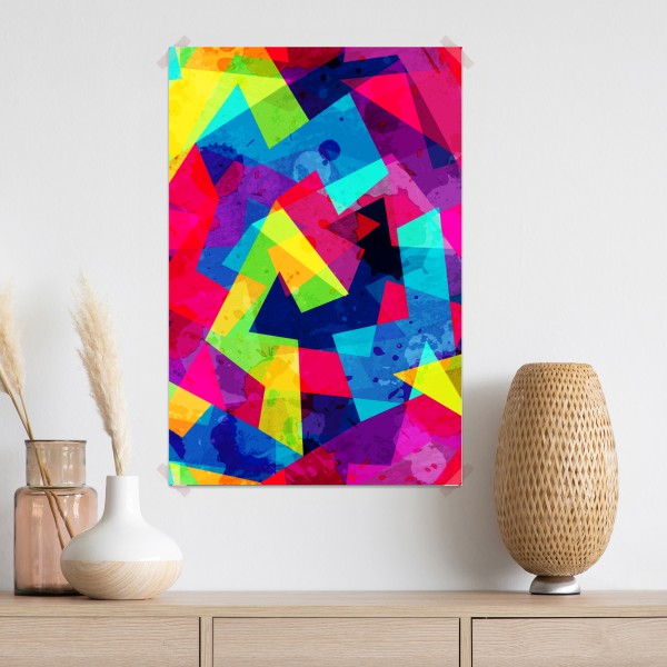 Poster lebendige geometrische aquarell-collage – Wallnifity® Poster lebendige geometrische aquarell-collage – Wallnifity®