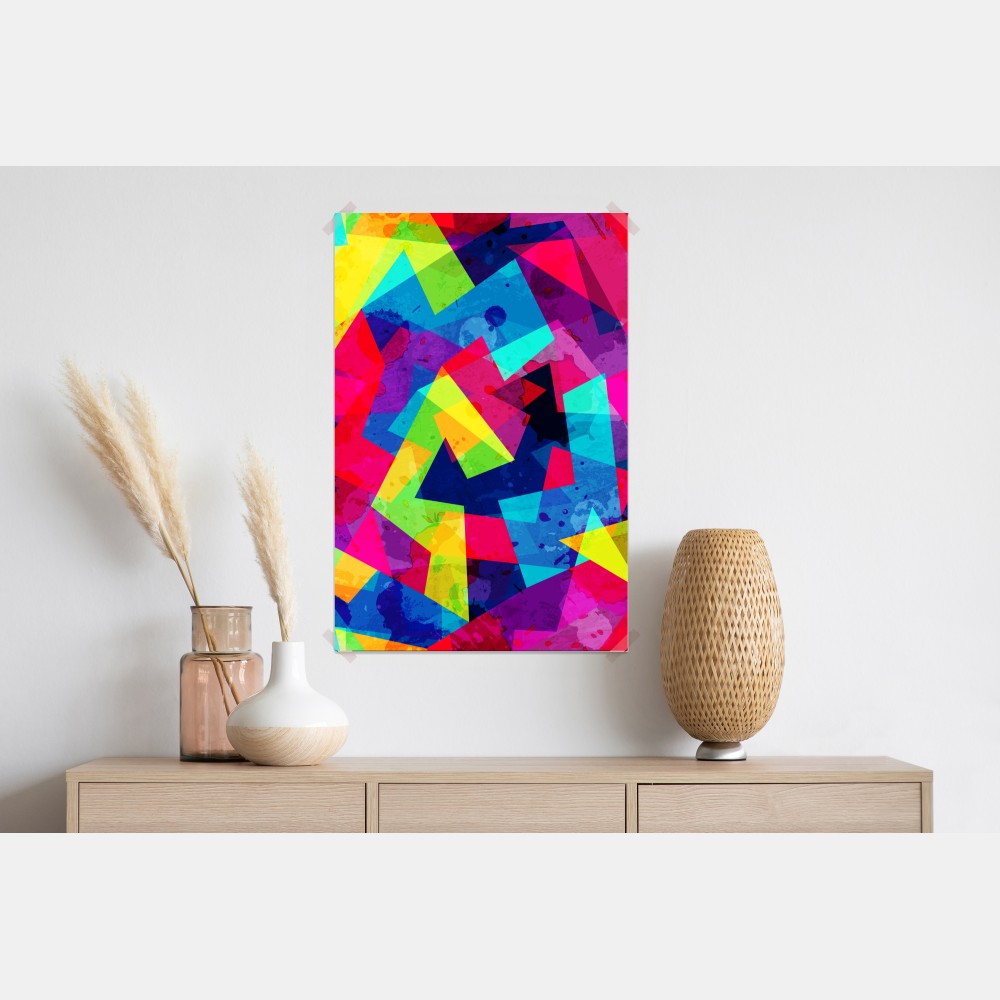 Poster lebendige geometrische aquarell-collage – Wallnifity® Poster lebendige geometrische aquarell-collage – Wallnifity®