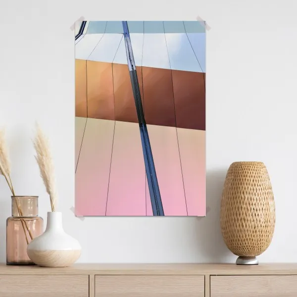 Poster irisierende moderne fassade aus paneelen – Wallnifity® Poster irisierende moderne fassade aus paneelen – Wallnifity®