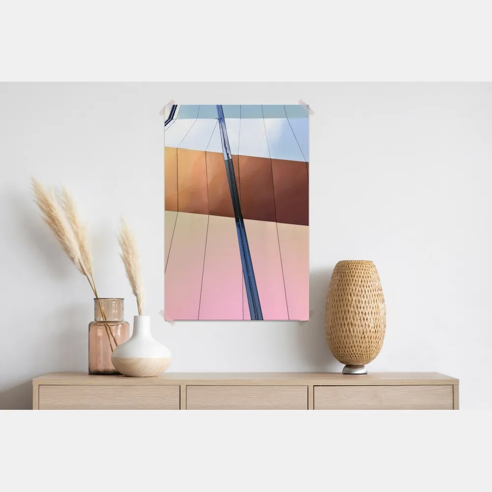 Poster irisierende moderne fassade aus paneelen – Wallnifity® Poster irisierende moderne fassade aus paneelen – Wallnifity®