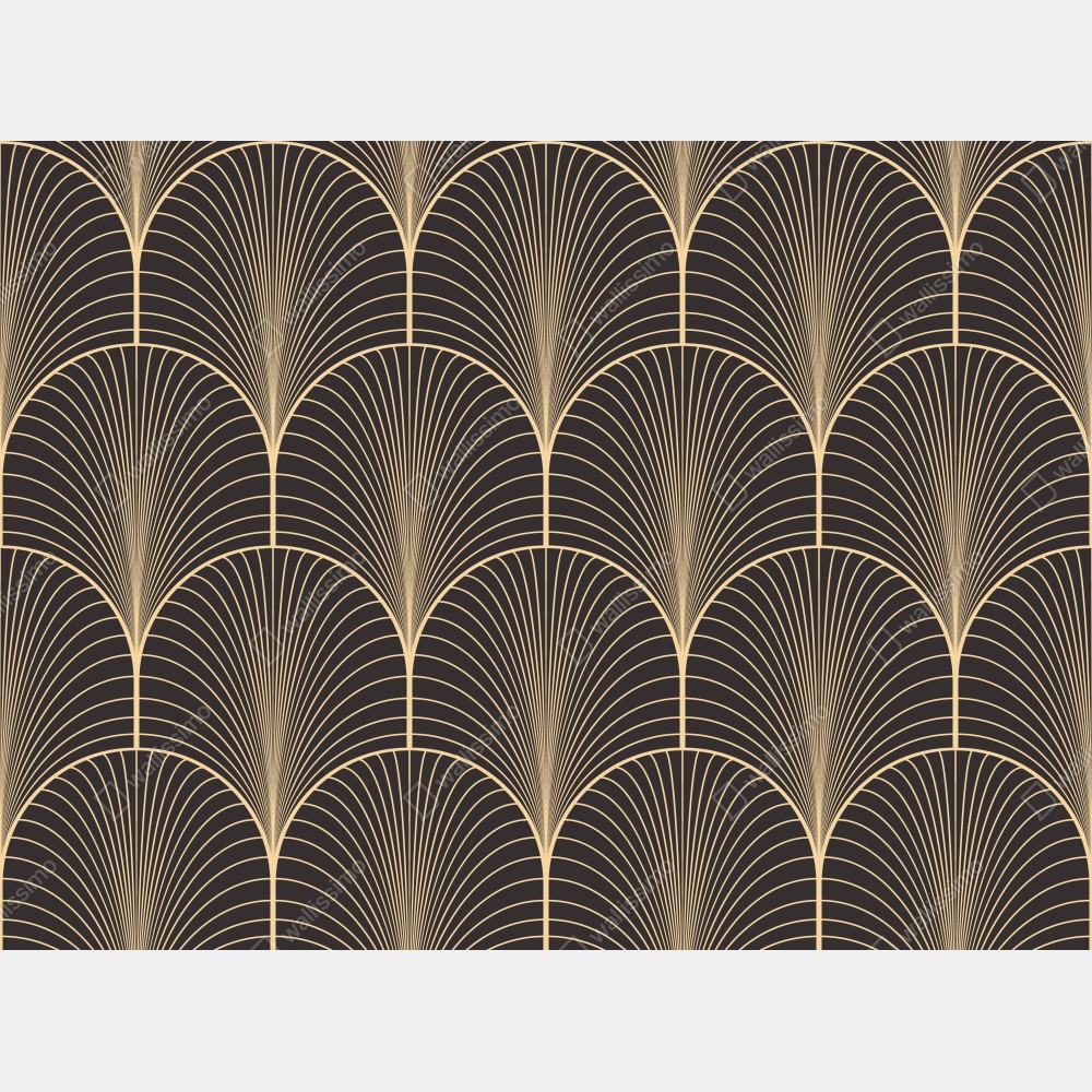 Poster art deco goldenes fächermuster – Wallnifity®